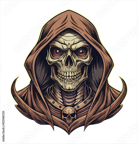 Stylish t-shirt design featuring a vivid skull and snakes graphic design.