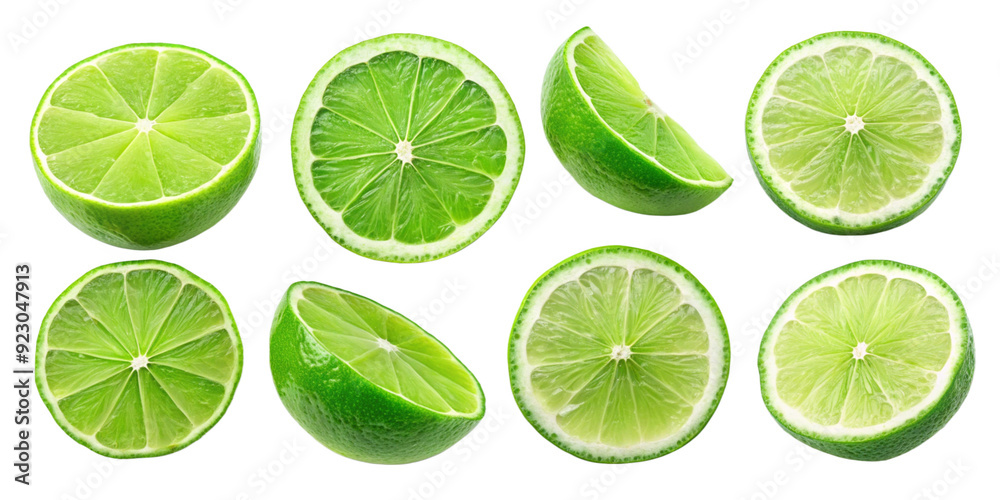 Set of Lime isolated. Lime half, slice, piece isolate on white Set of Lime isolated. Lime half, slice, piece isolate on white