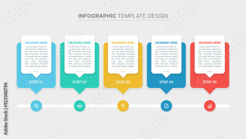 Business Infographic Design Template with 5 Data Points