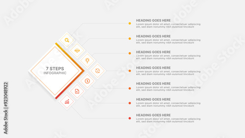 Modern Business Infographic Design Template with 7 Data Points