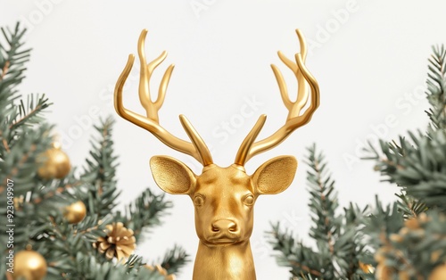 Christmas greeting card deer animals and Christmas ornaments photo