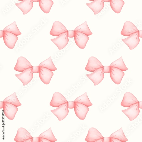 cute seamless pattern pink bow ribbon wallpaper background