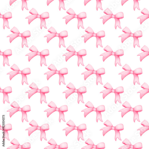 cute seamless pattern pink bow ribbon wallpaper background