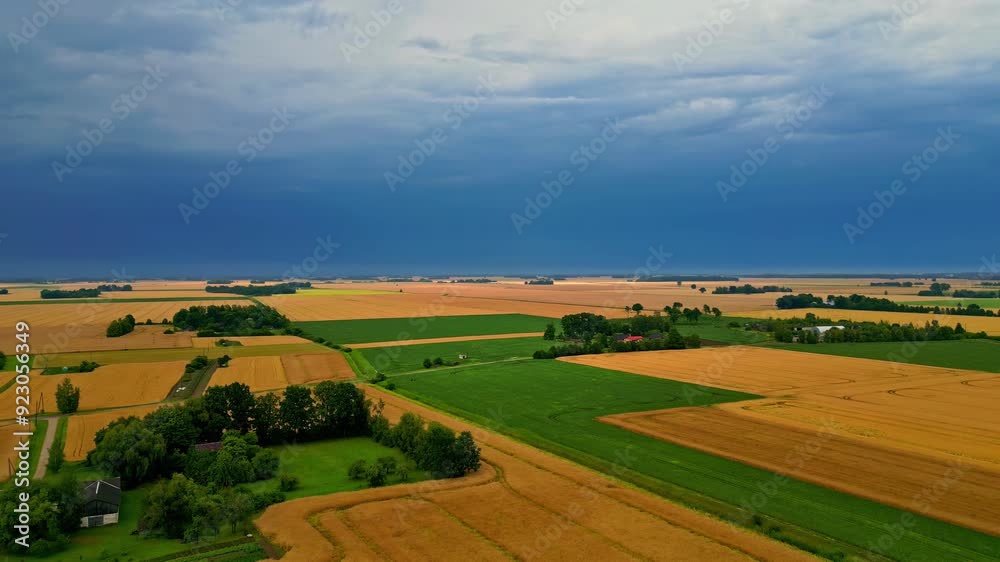 vast Latvian farmland with patchwork fields and a cloudy sky, showcasing rural landscapes. Latvia vast Latvian farmland with patchwork fields and a cloudy sky, showcasing rural landscapes. Latvia