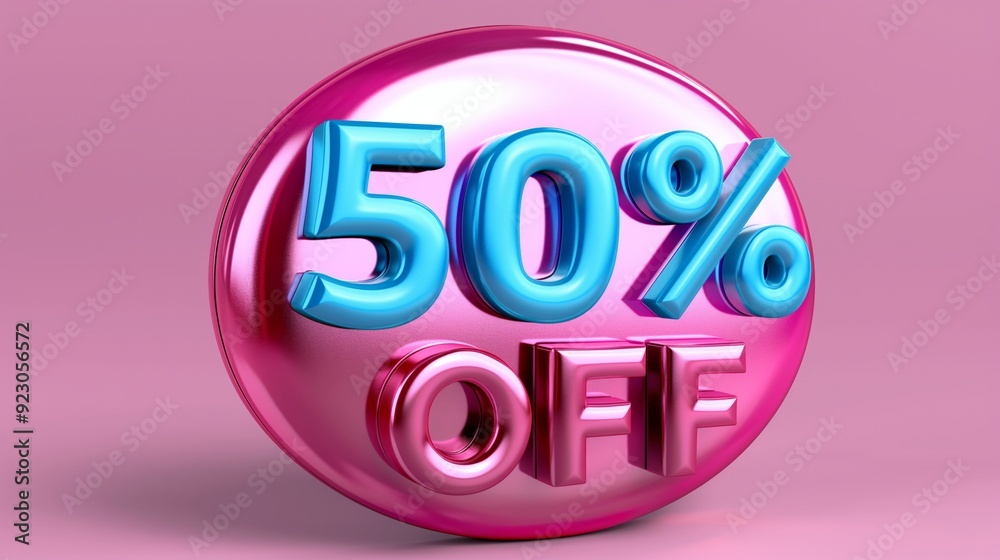 3D rendering of pink circle with white inscription 3D rendering of pink circle with white inscription