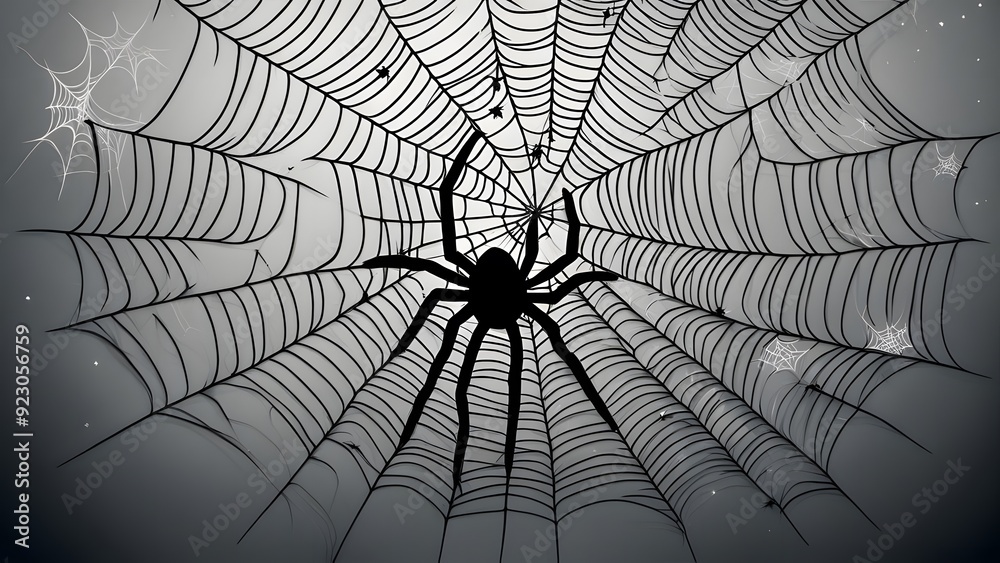 Obraz premium Creepy Spider Webs Generative AI