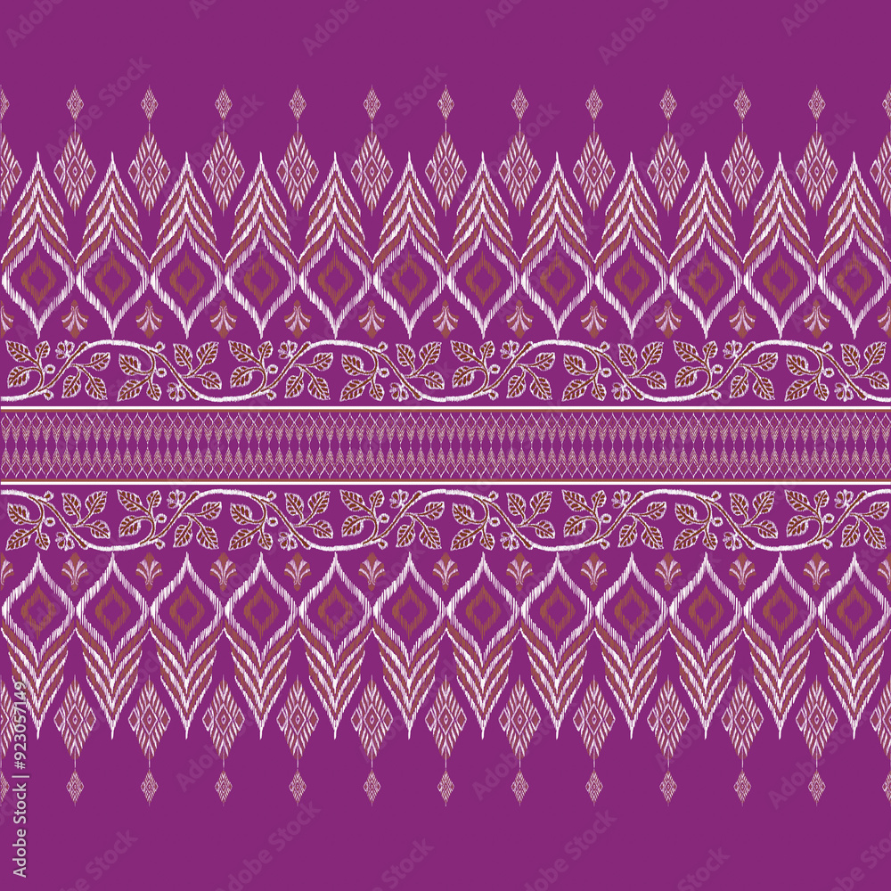 Ethnic abstract ikat art. Aztec ornament print. geometric ethnic pattern seamless color oriental. Design for background ,curtain, carpet, wallpaper, clothing, wrapping, Batik.