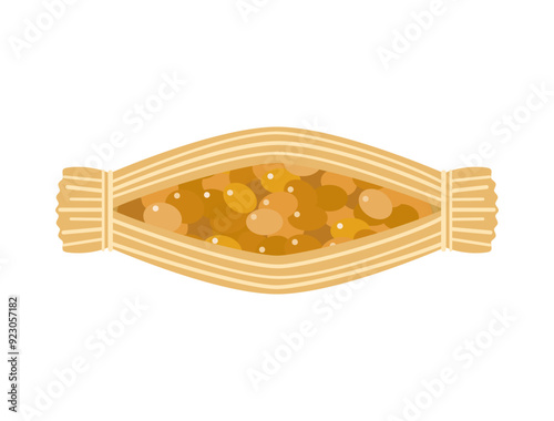 藁に包まれた納豆のイラスト