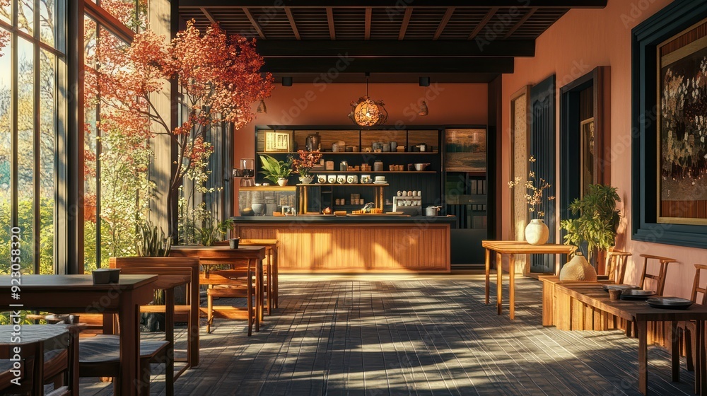3D photography of tea shops and coffee shops 3D photography of tea shops and coffee shops