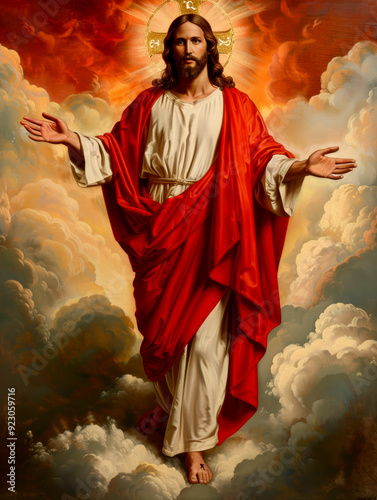 Ascension of Jesus Christ. AI generative.