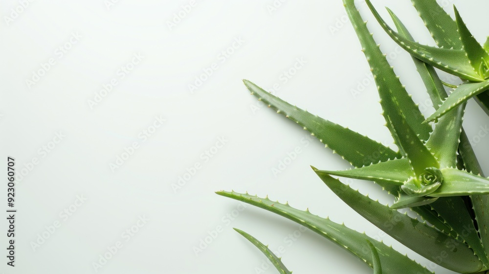 Aloe vera plant with thick, fleshy leaves arranged in a rosette, on a white background, signifying natural skincare or herbal medicine concept. Aloe vera plant with thick, fleshy leaves arranged in a rosette, on a white background, signifying natural skincare or herbal medicine concept.