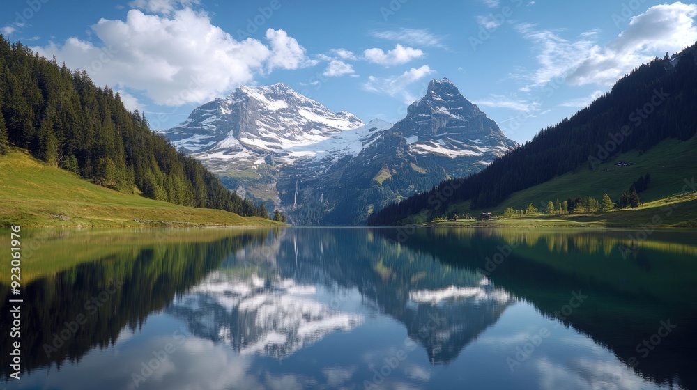Stunning Mountain Reflection in Alpine Lake Stunning Mountain Reflection in Alpine Lake