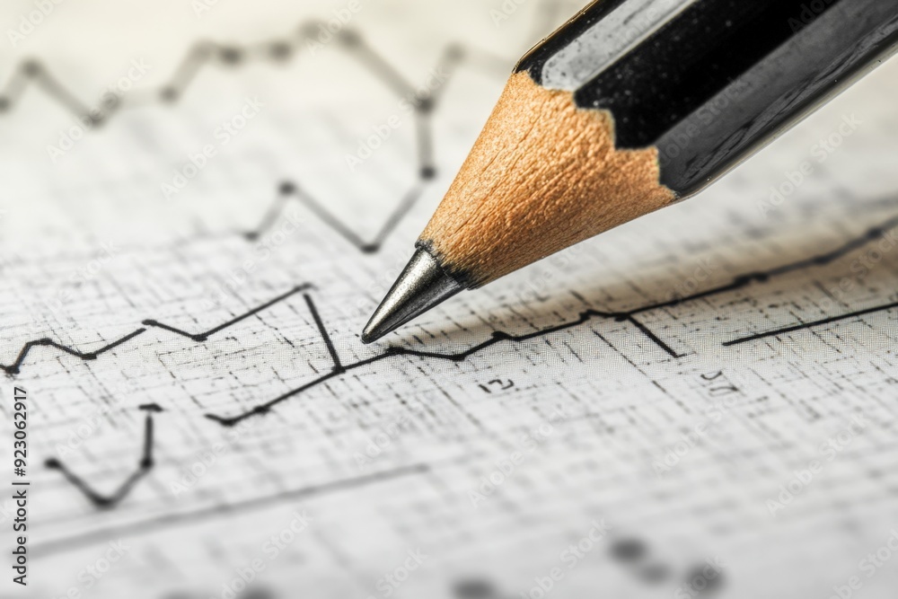 3D realistic economic graph with hand-drawn pencil sketch lines, high resolution, detailed textures, crisp focus 3D realistic economic graph with hand-drawn pencil sketch lines, high resolution, detailed textures, crisp focus