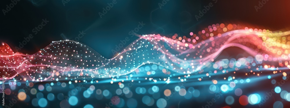 Naklejka premium Transparent modulation, holographic responsive system, dark background, advanced tech