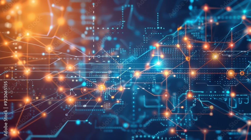 Obraz premium Web 3.0 nodes facilitating blockchain transactions, efficient and interconnected.