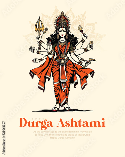 Happy durga Ashtami social media post banner template