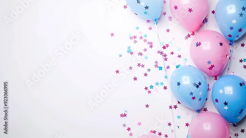 Sparkling balloons on white backdrop