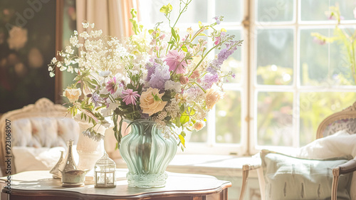 Wallpaper Mural Spring flowers in vintage vase, beautiful floral arrangement, home decor, wedding and florist design Torontodigital.ca