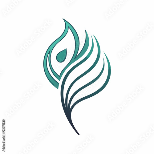 Design a minimalist logo featuring a peacock art vector