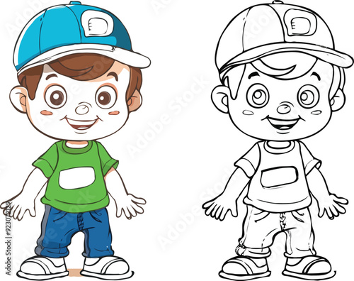 coloring page cartoon character vector illustration 