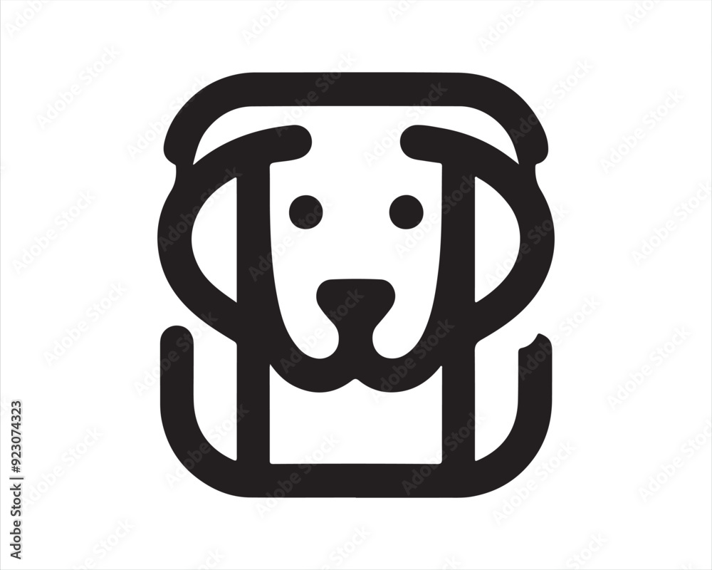 Dog head icon. Silhouette simple. Flat style. Cartoon dog face. Logo design template. Vector illustration Animal Logotype concept.