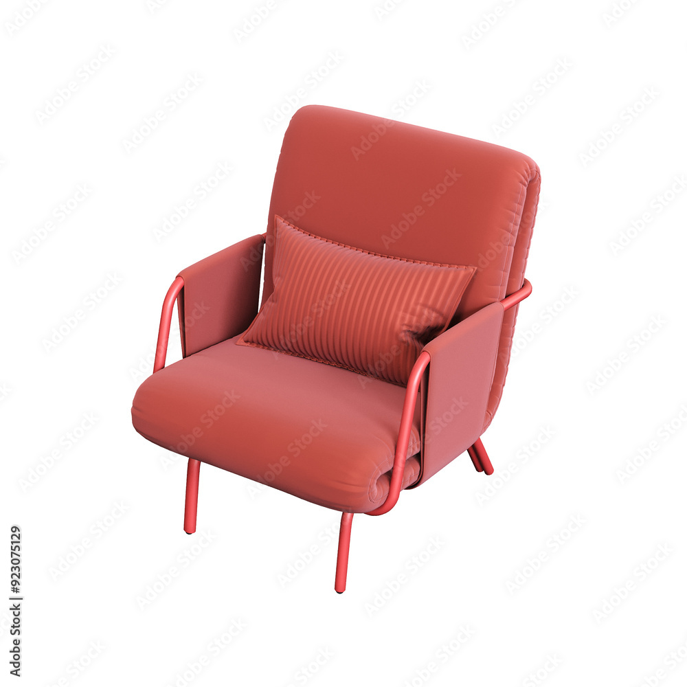 Naklejka premium armchair isolate on a transparent background, comfortable furniture for home interior, 3D illustration, cg render 