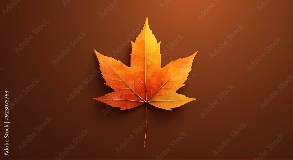 Vibrant autumn leaf displaying rich hues of orange and golden tones, ideal for seasonal marketing, nature themes, eco-friendly concepts, available copy space. Vibrant autumn leaf displaying rich hues of orange and golden tones, ideal for seasonal marketing, nature themes, eco-friendly concepts, available copy space.
