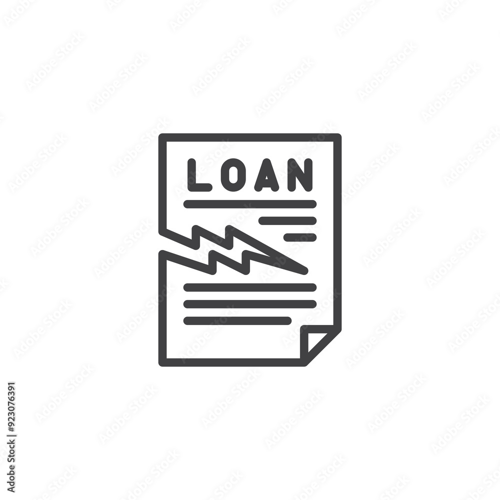 Loan Default line icon Loan Default line icon
