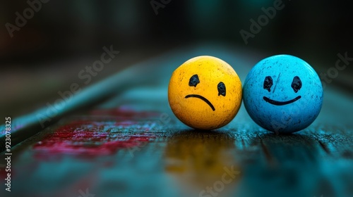 Emoticons Balancing Emotions for Mental Health Education, A balanced composition of happy and sad emoticons