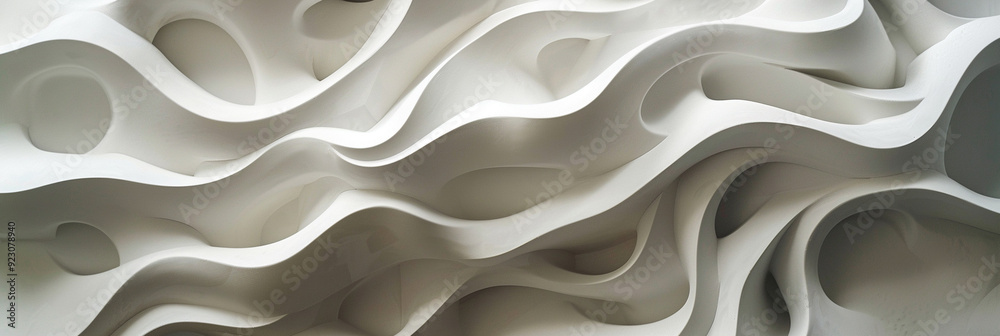 Obraz premium Abstract White Curved Patterned Background