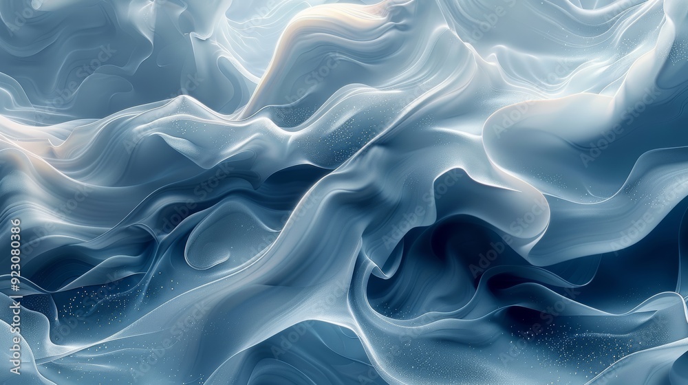 Fluid abstract waves in soft blue tones capturing the essence of movement and tranquility in an artistic composition Fluid abstract waves in soft blue tones capturing the essence of movement and tranquility in an artistic composition