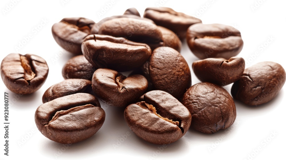 A close-up image of roasted coffee beans scattered against a white background, highlighting their rich brown color and textured surfaces. A close-up image of roasted coffee beans scattered against a white background, highlighting their rich brown color and textured surfaces.