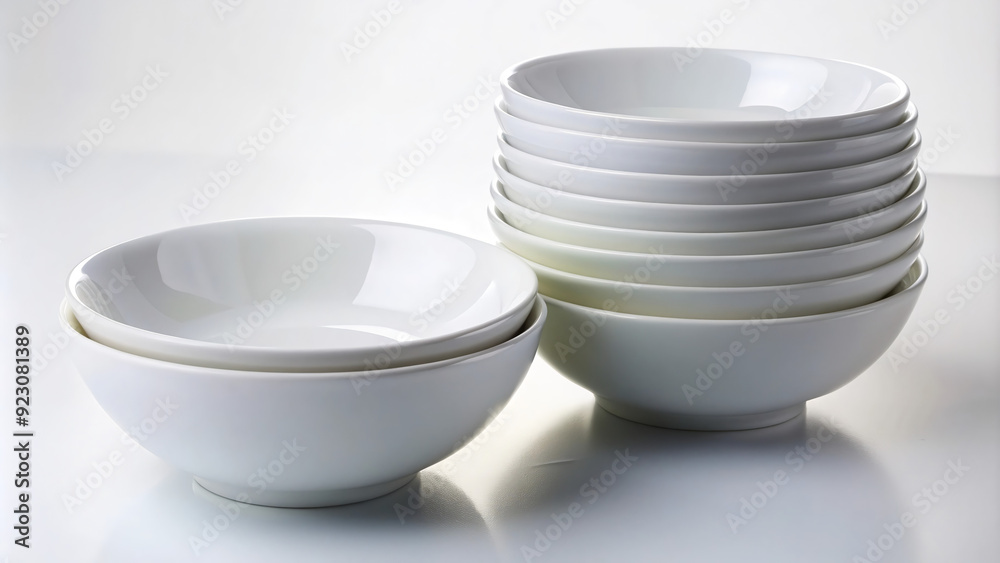 Stack of Clean White Bowls Stack of Clean White Bowls