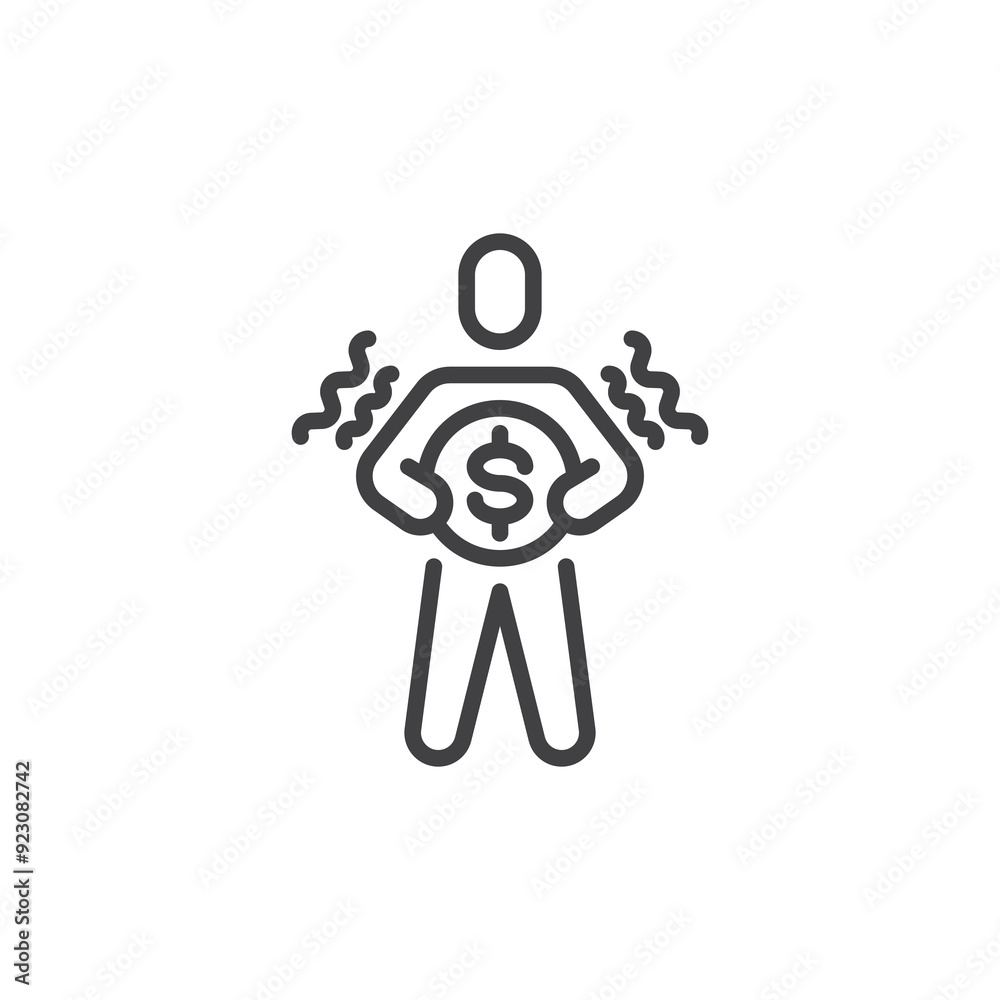Financial Stress line icon Financial Stress line icon