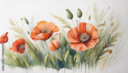 Mohnblumen Hintergrund Aquarell 