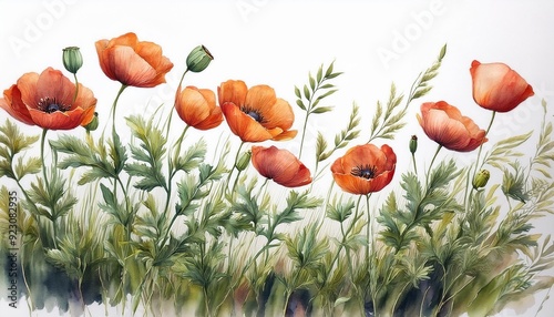 Mohnblumen Hintergrund Aquarell 