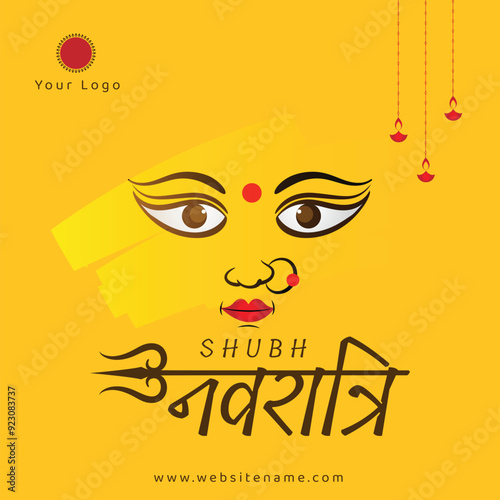 Happy navratri indian hindu festival decorative greeting background design vector. Navratri Festival Post Design