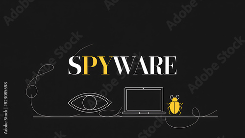 Illustration of the word spyware