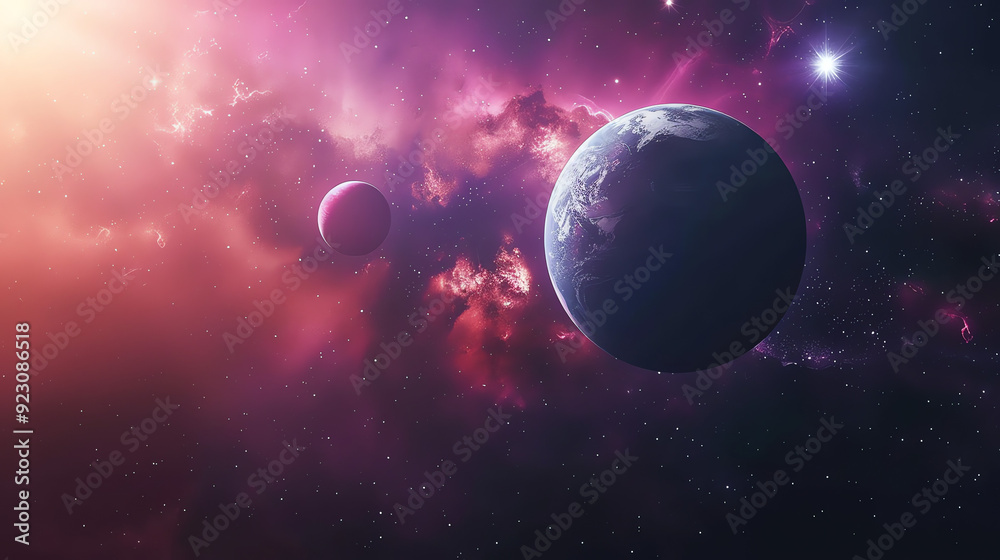 planet in space, with a red and orange background planet in space, with a red and orange background