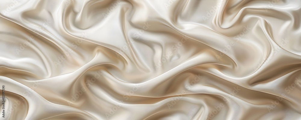 Fototapeta premium Soft Draped Creamy White Silk Fabric Texture
