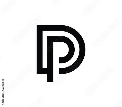 Letter DP Logo, PD Monogram design, text letter logo design vector