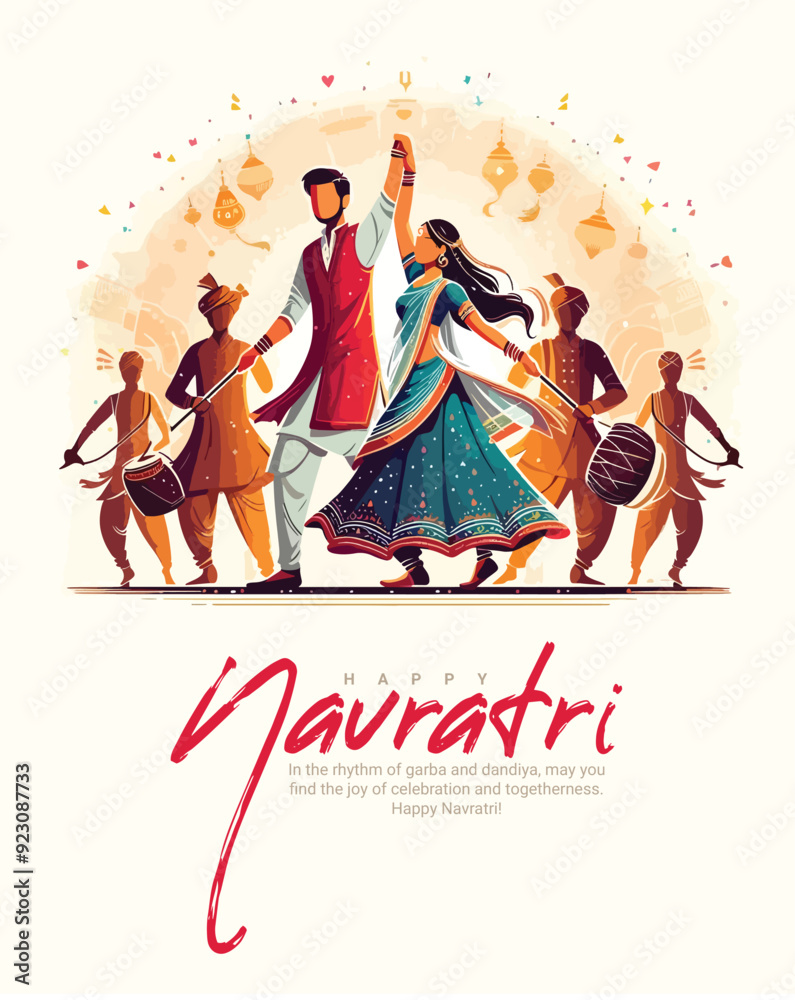 Obraz premium Happy navratri and Subh navaratri with ma durga social media post banner template 
