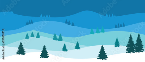 winter theme background, simple and elegant illustration design, landscape style, vector eps 10.