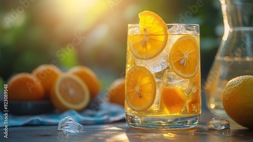 Refreshing Citrus Pastis with Orange Slices and Ice