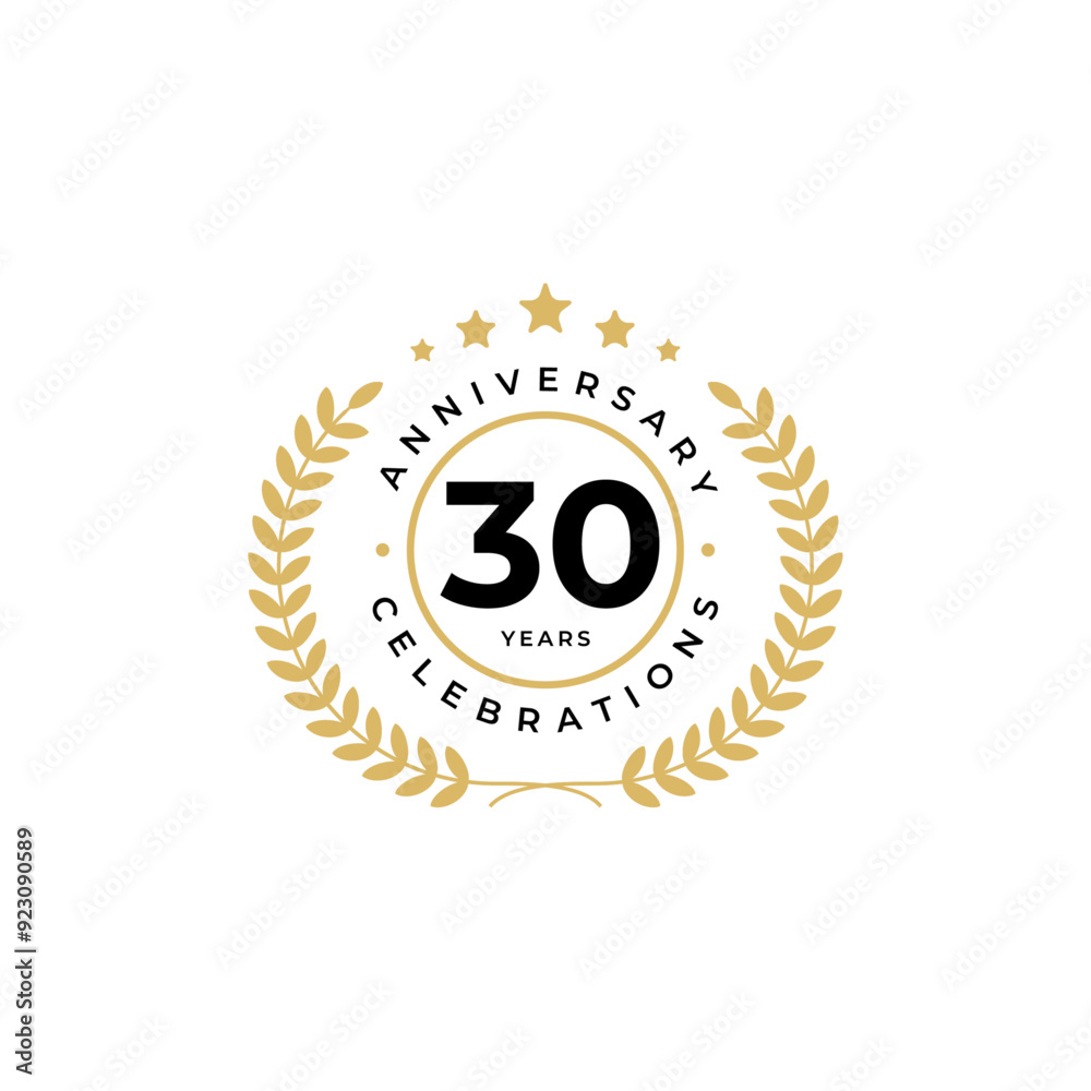 Fototapeta premium 30 years badge anniversari celebrations logo design template