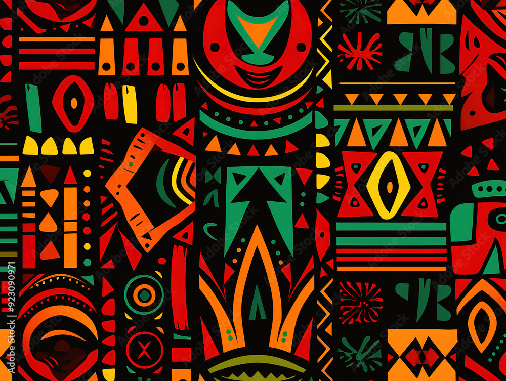 Flat african pattern design Flat african pattern design
