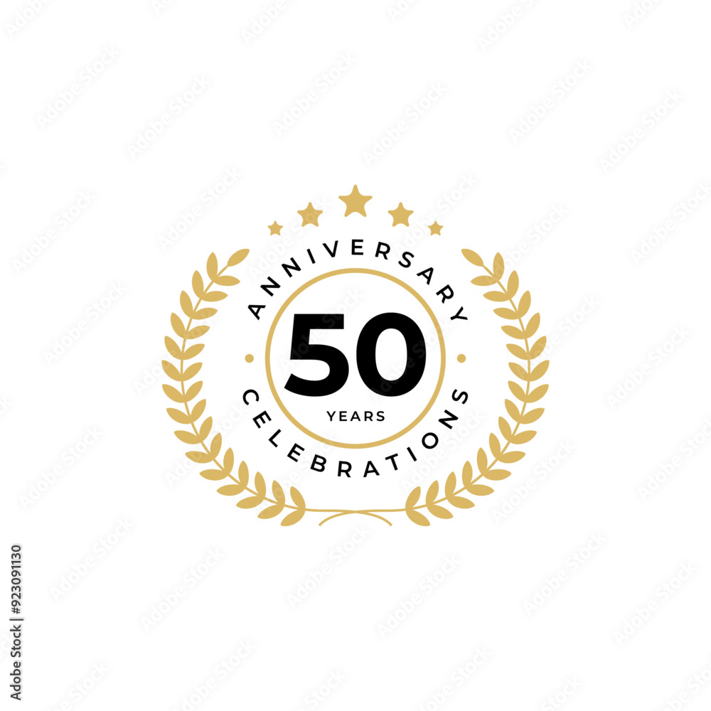 Fototapeta premium 50 years badge anniversari celebrations logo design template