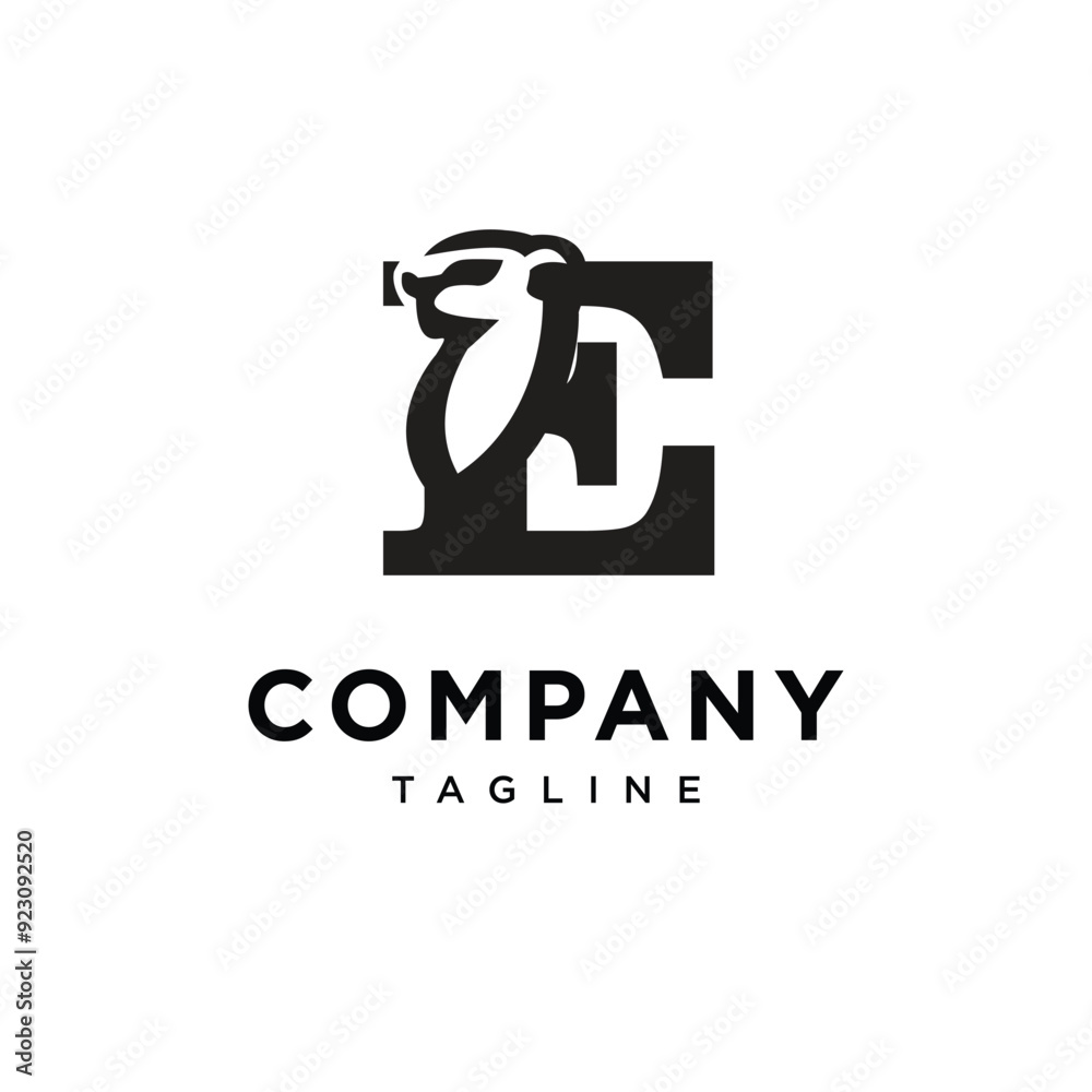 Letter E Meerkat logo icon vector Letter E Meerkat logo icon vector