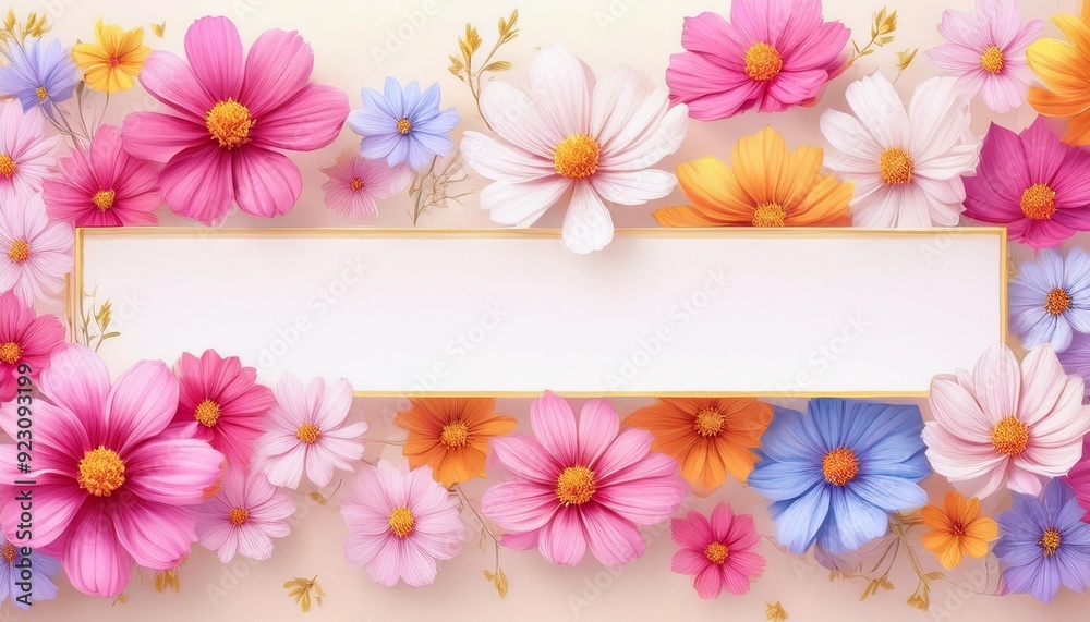 コスモスのタイトルフレーム Cosmos flower コスモスのタイトルフレーム Cosmos flower