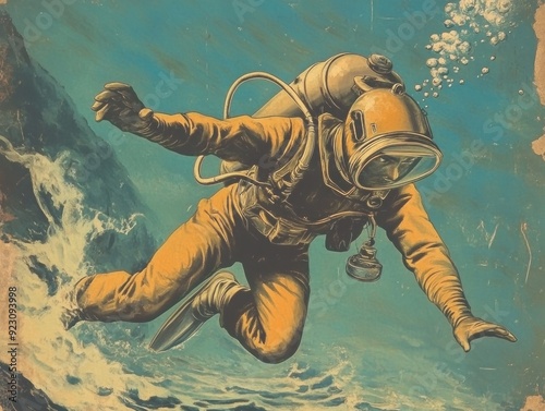 Vintage Diving Illustration